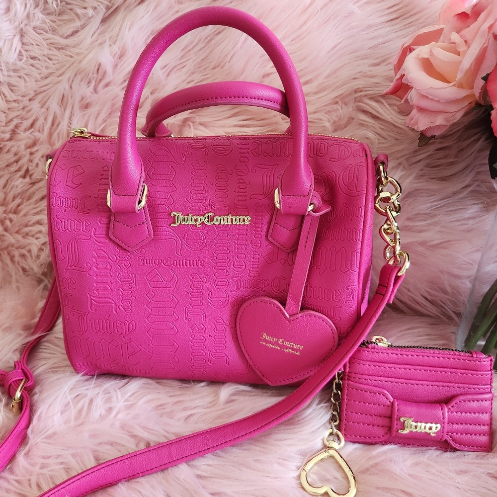 Juicy Couture Satchel with Wallet Rasberry